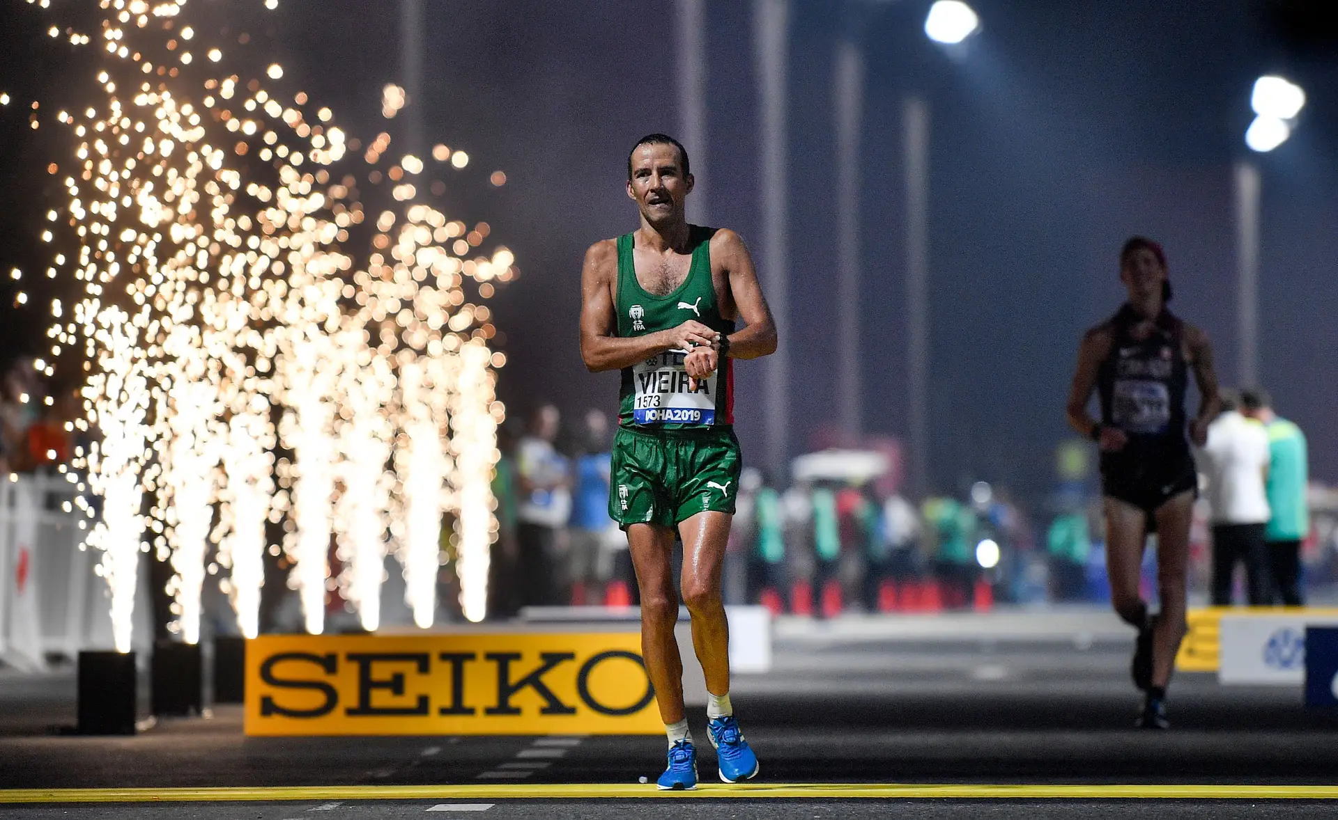 João Vieira nos Mundiais de Atletismo  no Qatar em 2019.