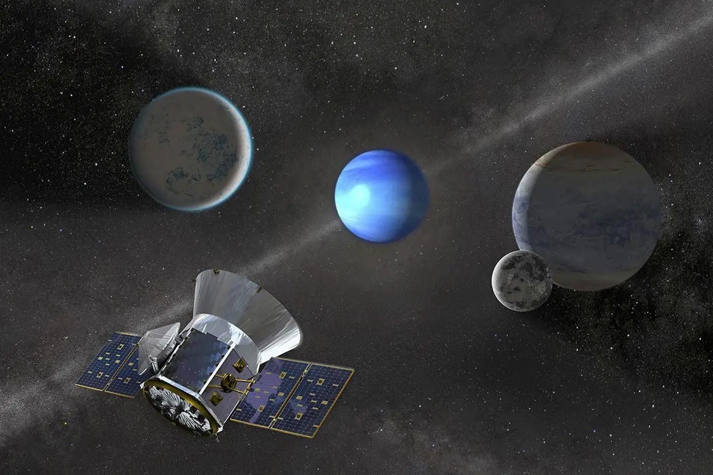 Ilustração do satélite TESS