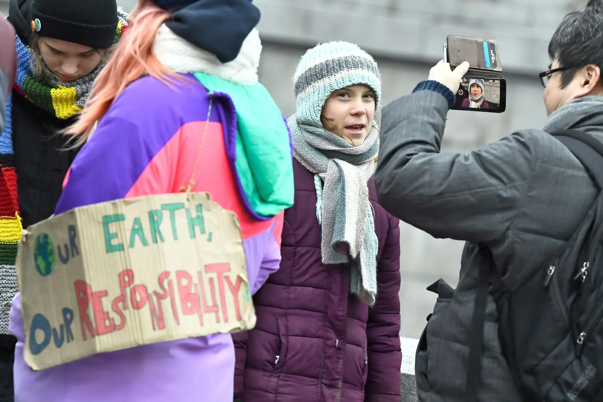 Greta Thunberg manifesta-se em Lausana antes do Fórum de Davos