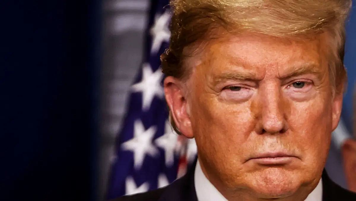 O Presidente dos Estados Unidos, Donald Trump, durante uma conferência de imprensa na Casa Branca de esclarecimento sobre o coronavírus.