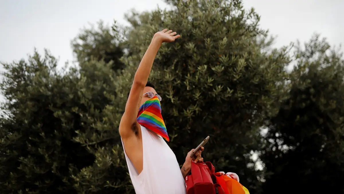 Participante de uma parada LGBT em Israel