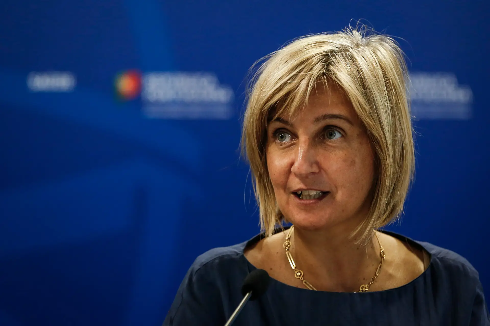 A ministra da Saúde, Marta Temido, intervém durante a conferência de imprensa diária sobre o novo coronavírus, realizada no Ministério da Saúde, em Lisboa