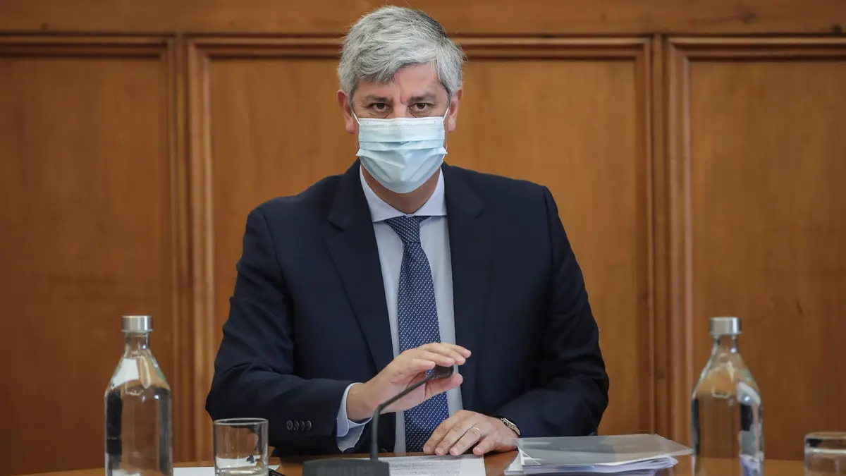 O ex-ministro das Finanças, Mário Centeno, durante a sua audição na Comissão de Orçamento e Finanças no âmbito da proposta de designação para o cargo de Governador do Banco de Portugal, na Assembleia da República, em Lisboa