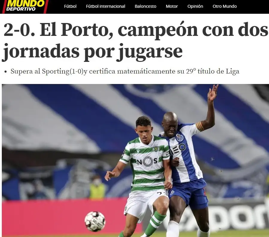 Imprensa estrangeira destaca conquista do campeonato pelo FC Porto