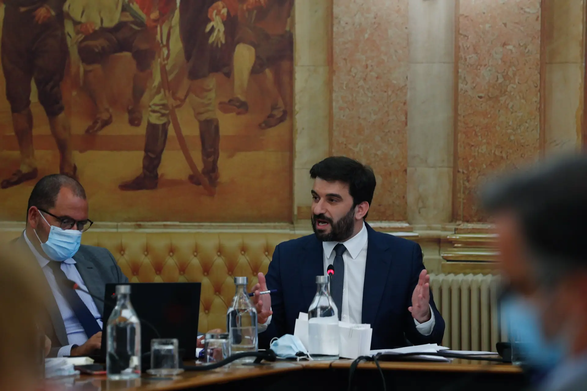 O ministro da Educação, Tiago Brandão Rodrigues, durante a sua audição perante a comissão de Educação, Ciência, Juventude e Desporto, na Assembleia da República