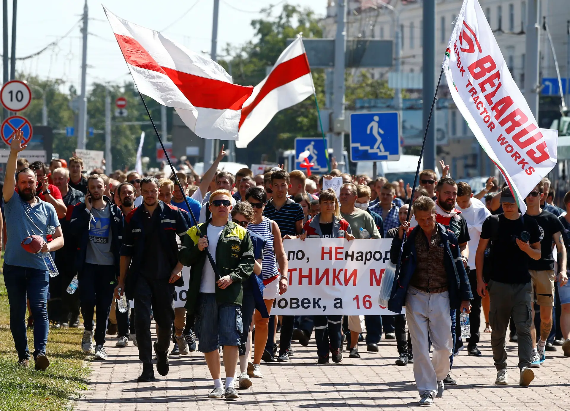 Protesto contra o resultados das eleições presidenciais na Bielorrússia.