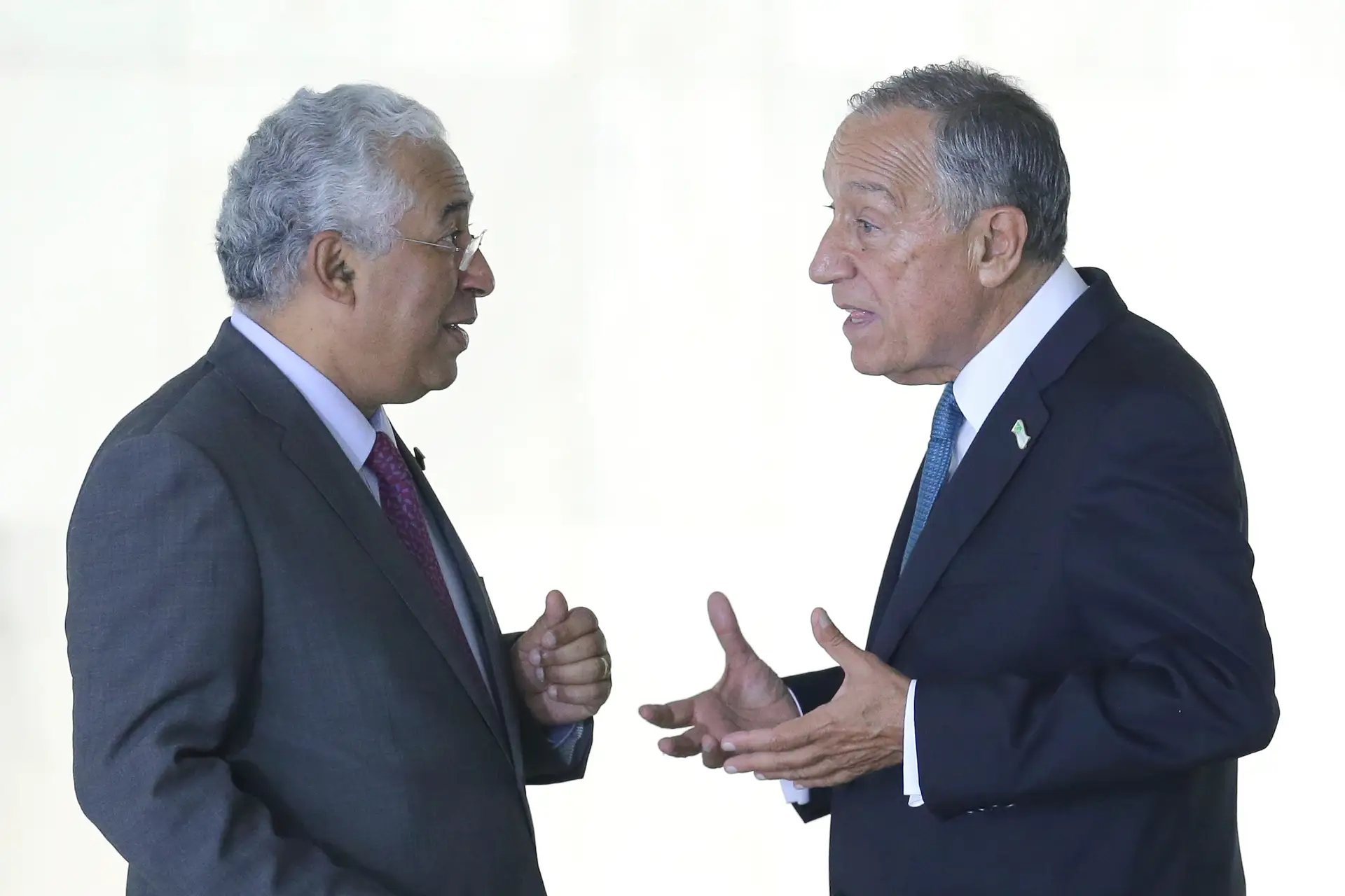 O primeiro-ministro António Costa e o Presidente da República Marcelo Rebelo de Sousa