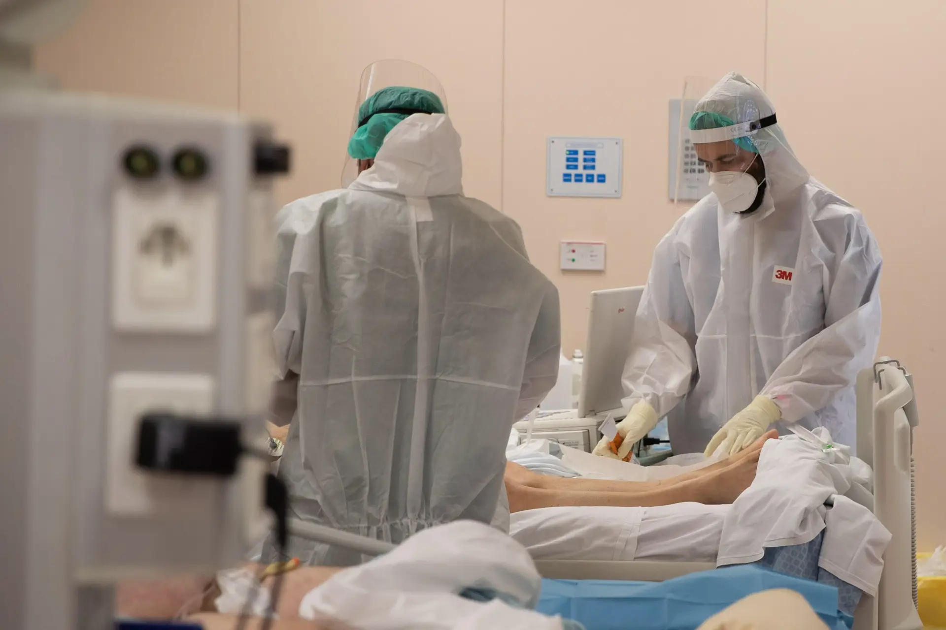 Covid-19: Unidade de Cuidados Intensivos do Hospital Casal Paloco em Roma, Itália