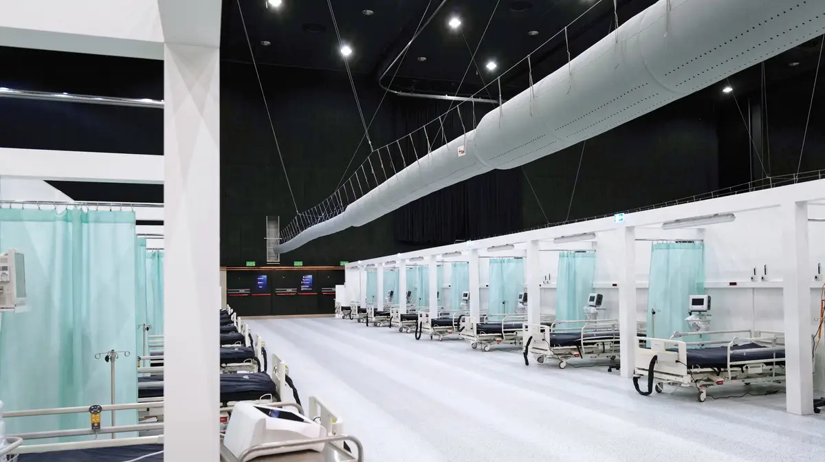 Hospital de campanha para doentes com Covid-19 em Katovice, na Polónia.