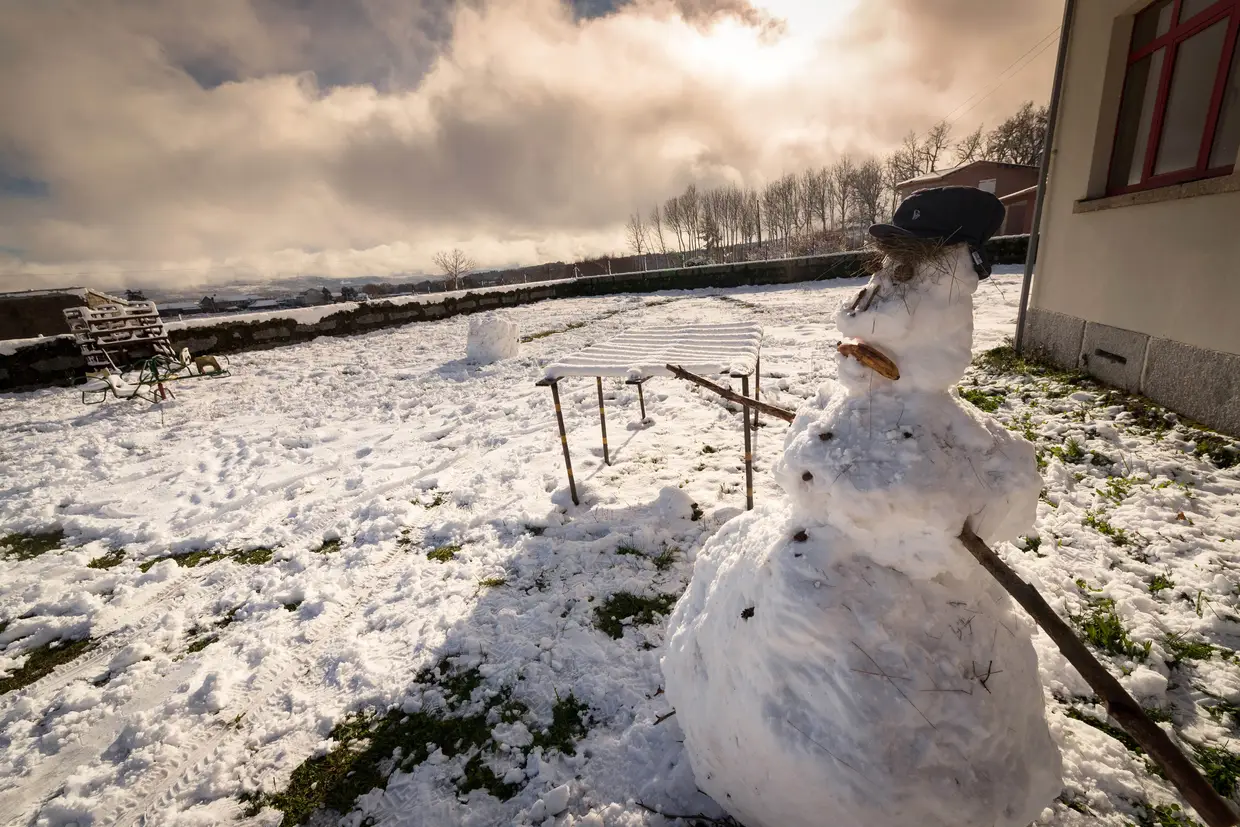 Queda de neve em Vila Pouca de Aguiar, distrito de Vila Real