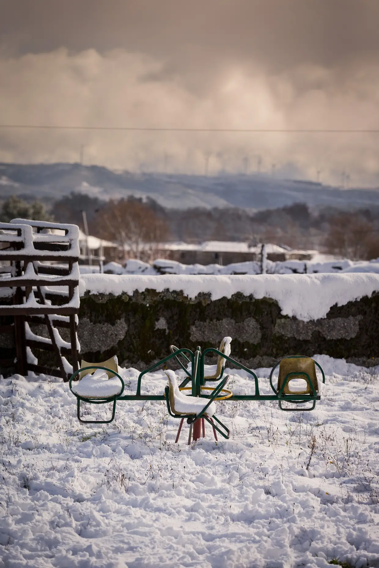 Queda de neve em Vila Pouca de Aguiar, distrito de Vila Real