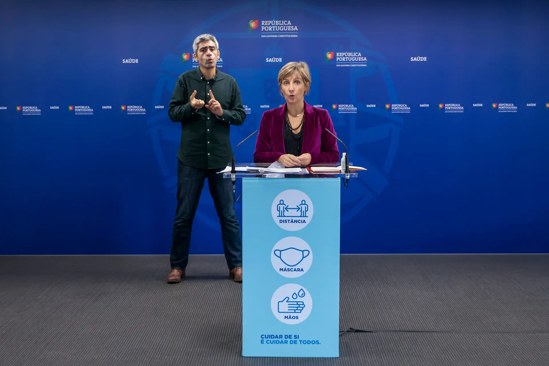 A ministra da Saúde, Marta Temido, durante uma conferência de imprensa de atualização de informação relativa à infeção pelo novo coronavírus (covid-19), no Ministério da Saúde, em Lisboa