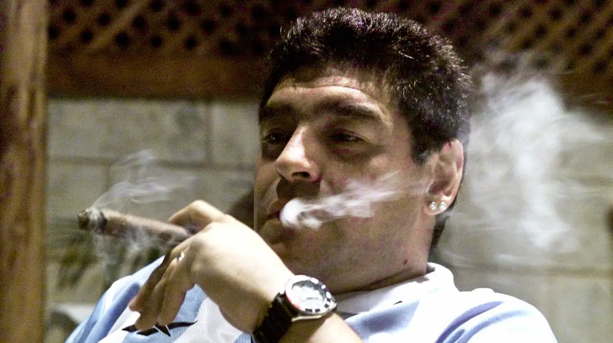 Diego Maradona durante uma festa em Havana, Cuba.