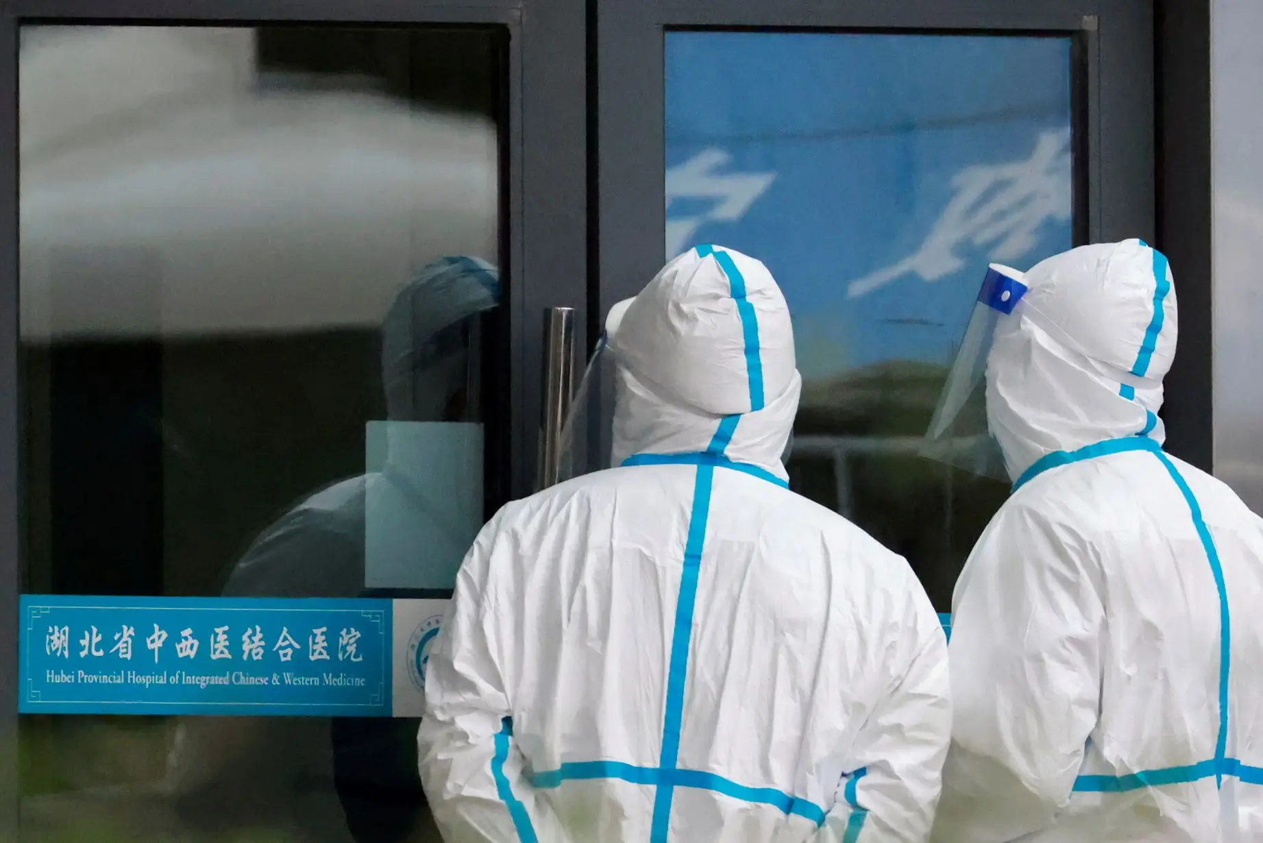 Um hospital de Hubei, em Wuhan, onde membros da Organização Mundial de Saúde estão para investigar a origem do SARS-CoV-2