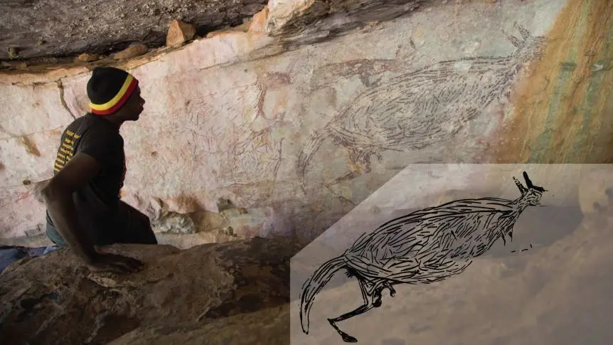 Austrália. Pintura rupestre de um canguru tem mais de 17 mil anos