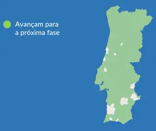 Concelhos que avançam para a próxima fase de desconfinamento.