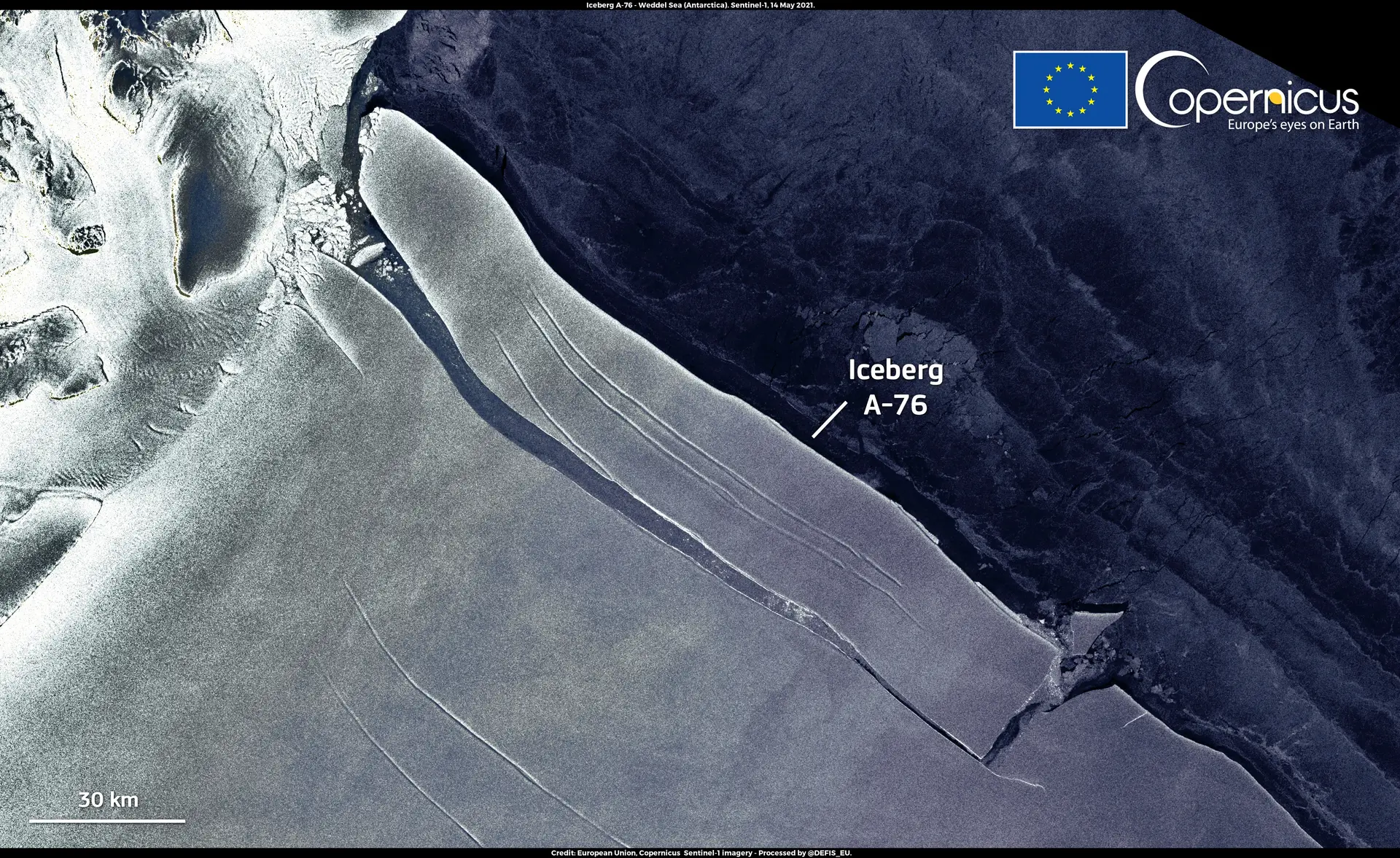 Maior iceberg do mundo soltou-se de plataforma de gelo na Antártida