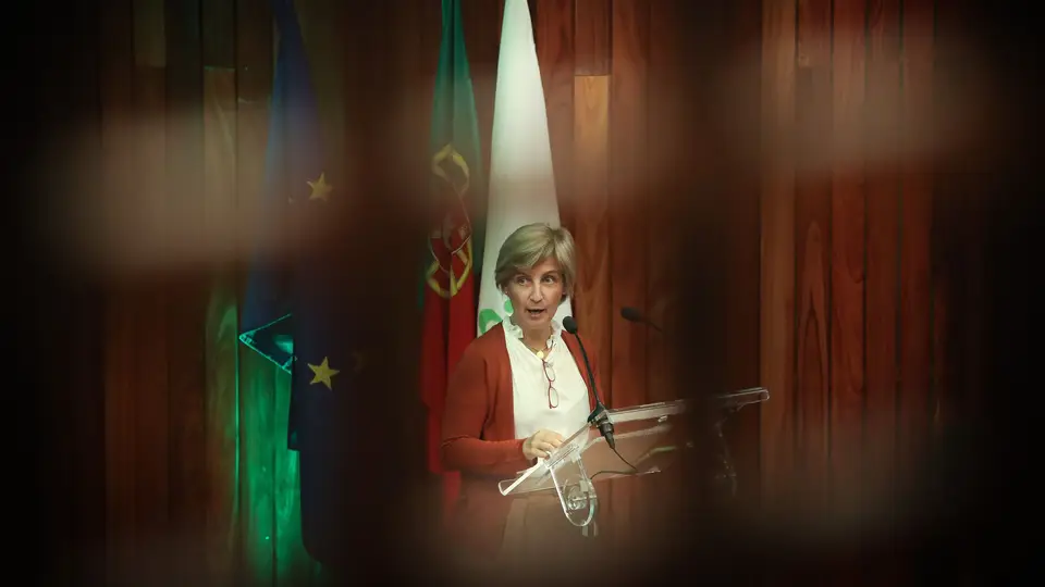 A ministra da Saúde, Marta Temido, discursa durante a tomada de posse dos órgãos sociais da Associação Nacional das Farmácias (ANF), em Lisboa