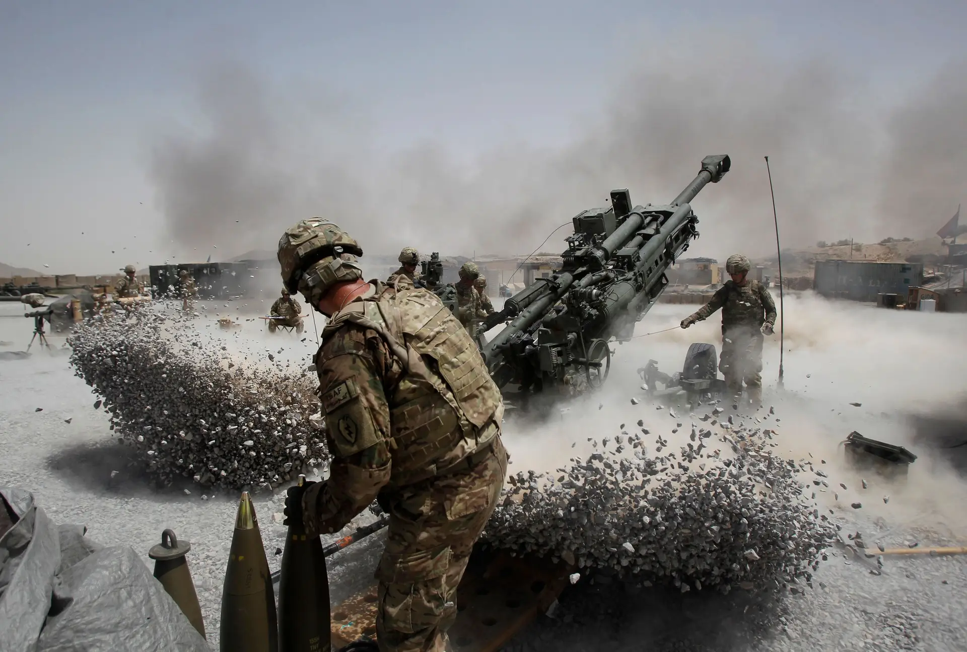 Exército norte-americano na base de Seprwan Ghar, no distrito de Panjwai, sul do Afeganistão, a 12 de junho de 2011