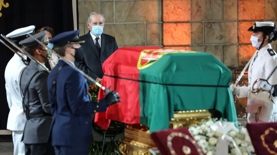 António Ramalho Eanes no velório de Jorge Sampaio, em Belém.