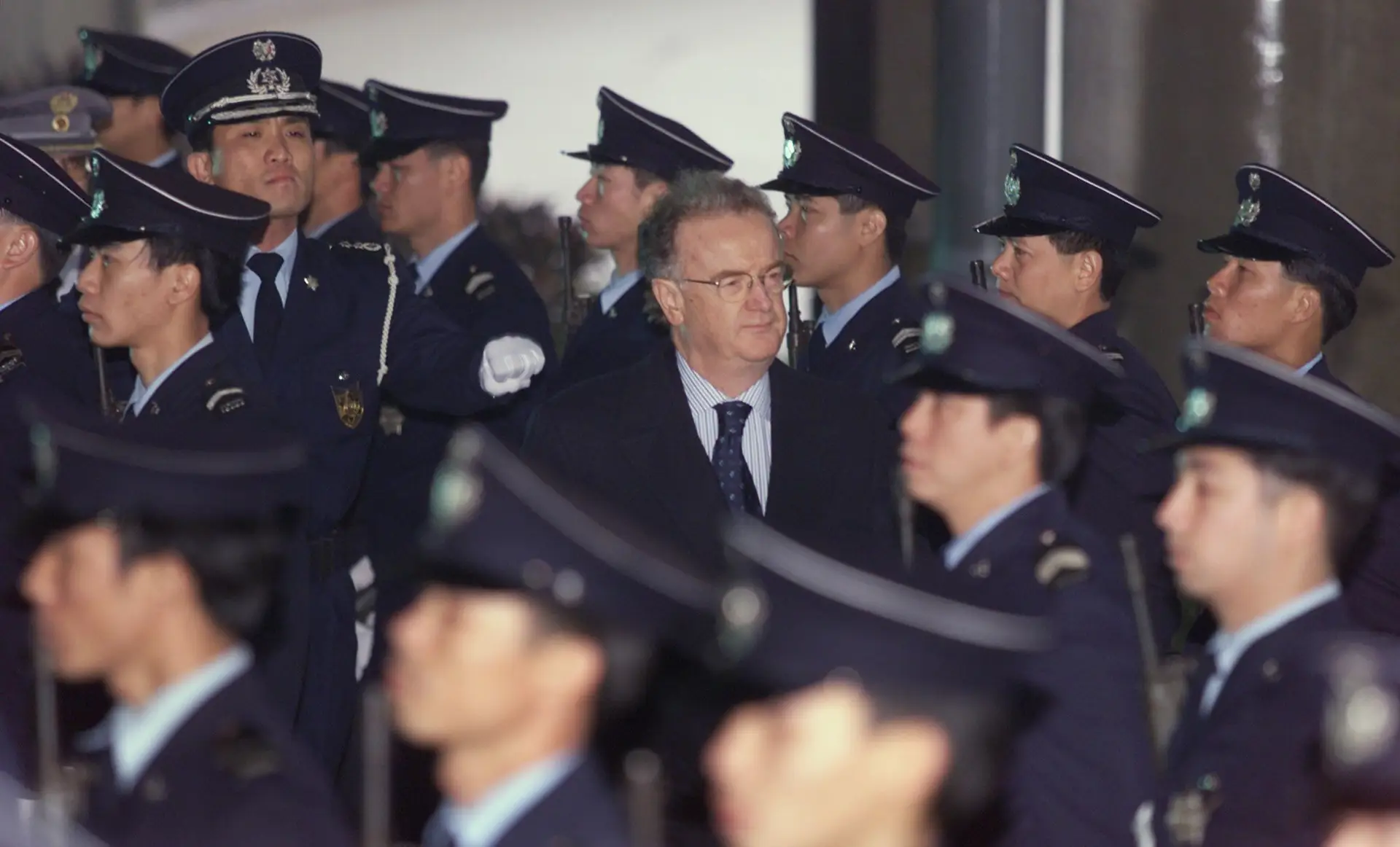 Jorge Sampaio em Macau em dezembro de 1999.