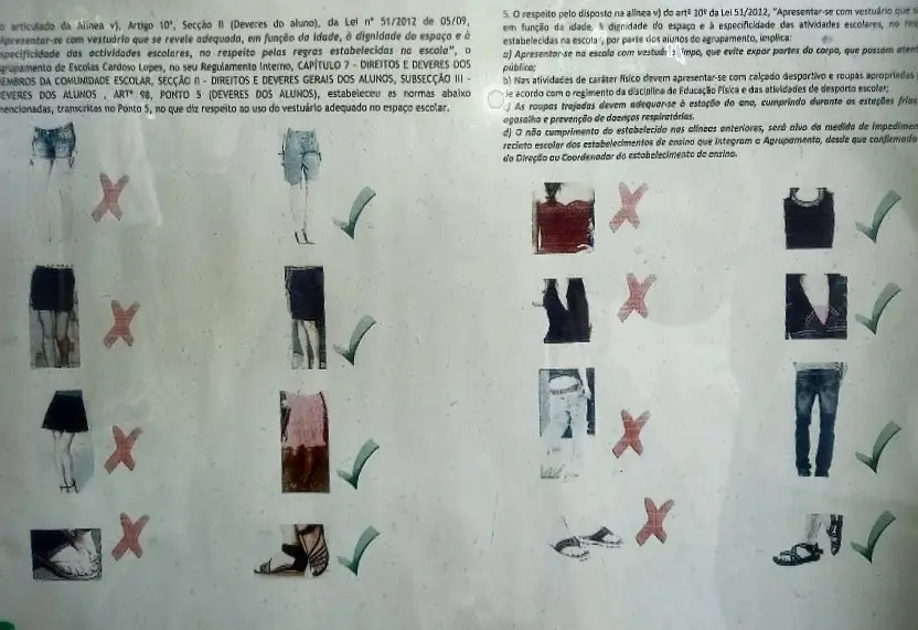 A polémica proibição de calções curtos, minissaias e decotes numa escola da Amadora