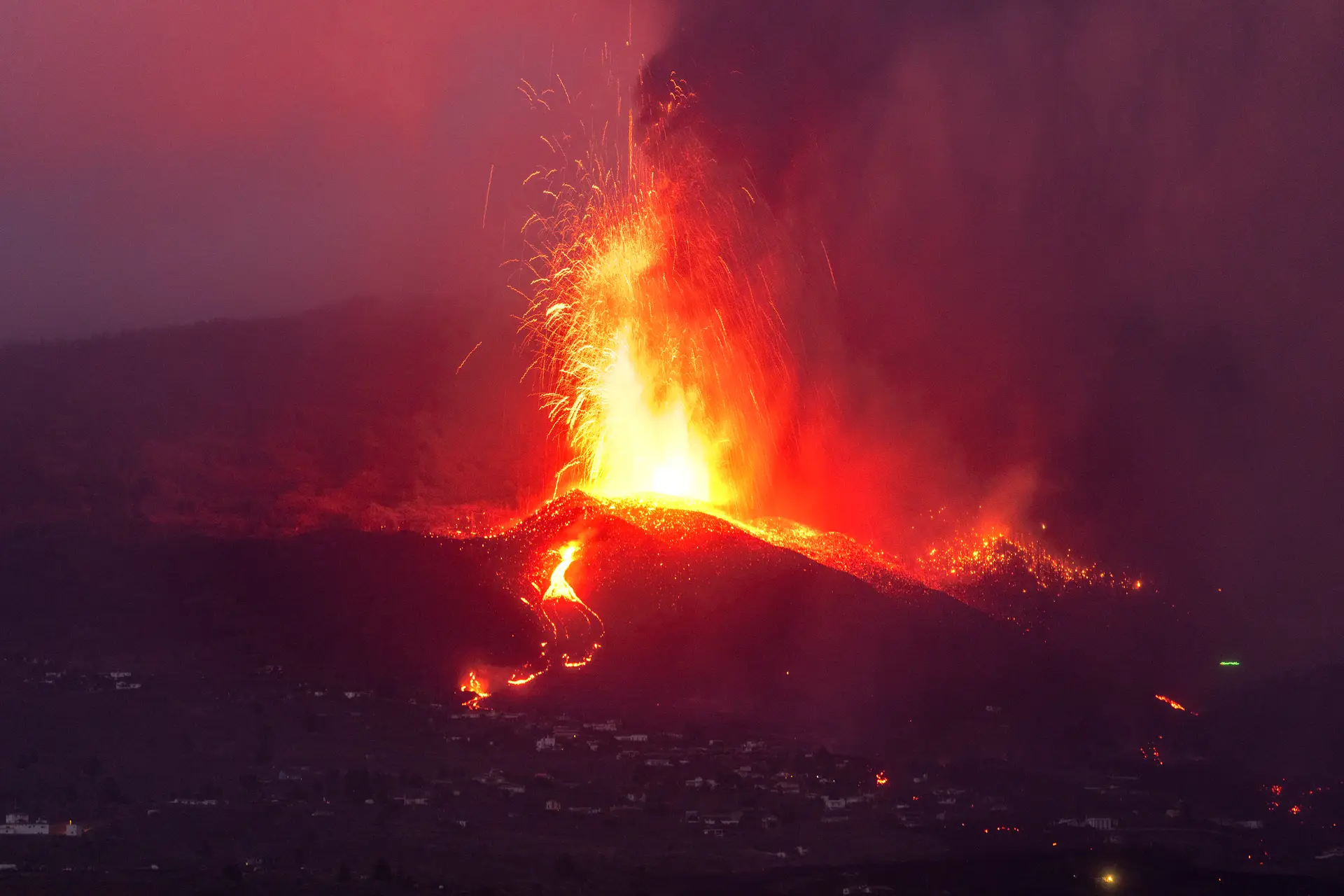 Vulcão Cumbre Vieja em La Palma, Canárias