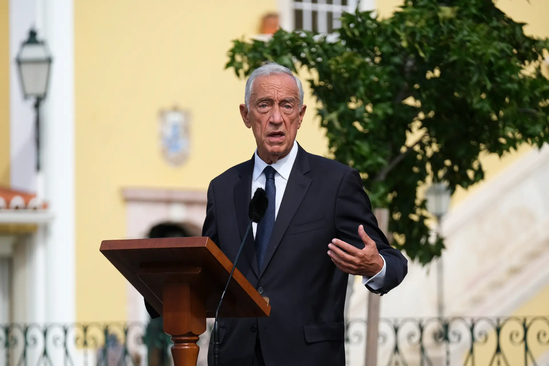 O Presidente da República, Marcelo Rebelo de Sousa, durante a inauguração da sede da Liga dos Bombeiros Portugueses “Casa dos Soldados da Paz”, no Palácio de S. Cristóvão, Lisboa