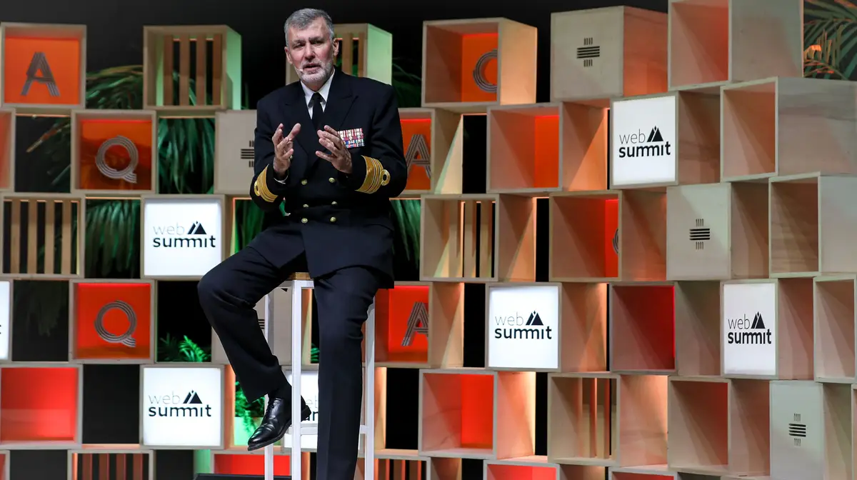 O vice-almirante Gouveia e Melo discursa na Web Summit, em Lisboa