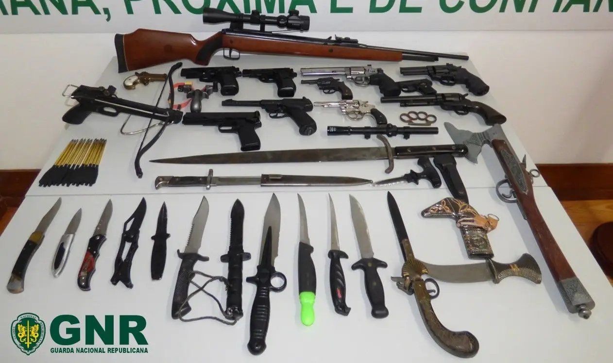 GNR apreende várias armas em busca num caso de violência doméstica em  Sintra - SIC Notícias