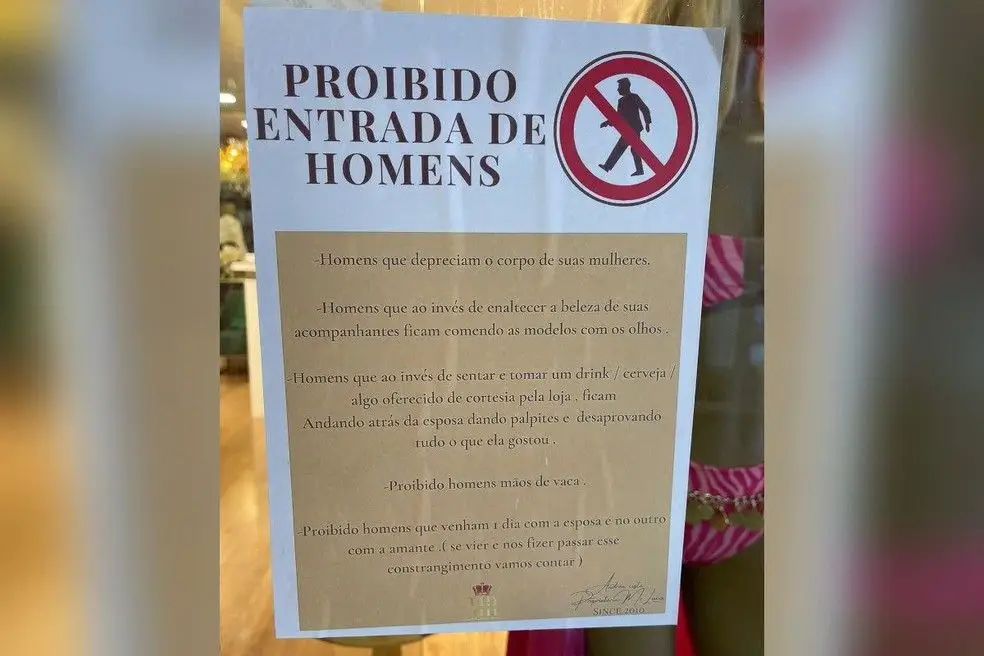 Homens proibidos de entrar em loja após casos de assédio a clientes e funcionárias