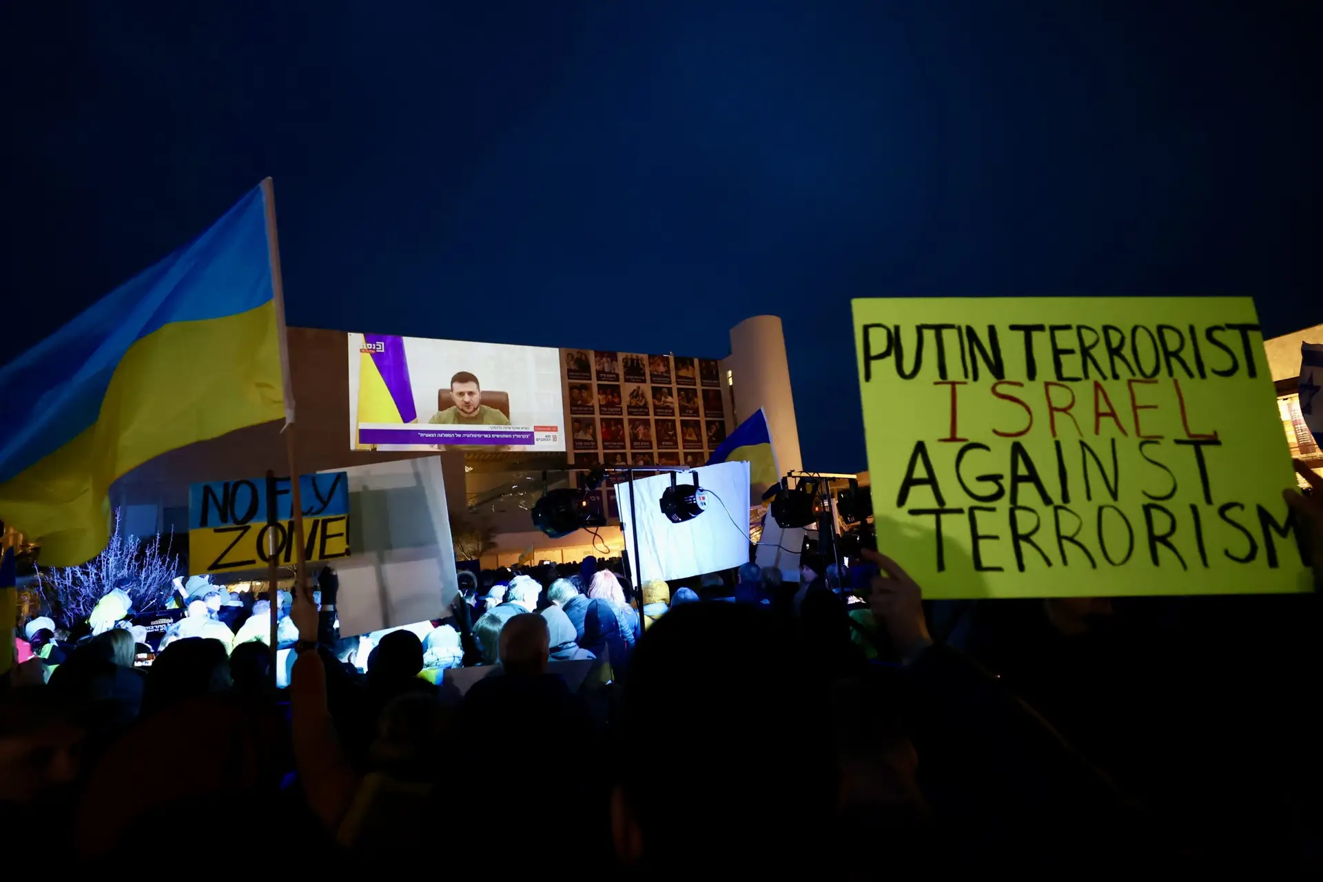 Protestos em Israel contra invasão russa à Ucrânia