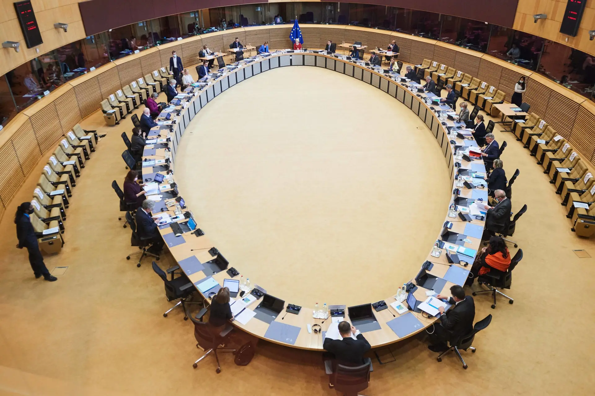 Reunião semanal do Colégio da Comissão Europeia na sede da UE em Bruxelas, Bélgica