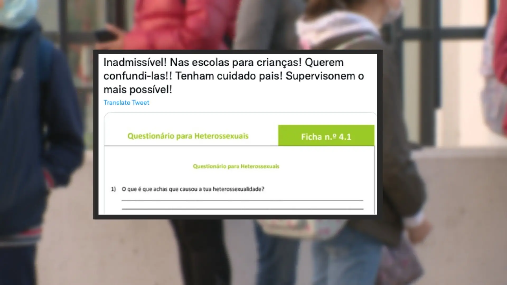 Questionário para heterossexuais” do 3.º ciclo é ato criminoso que viola a Constituição? imagem