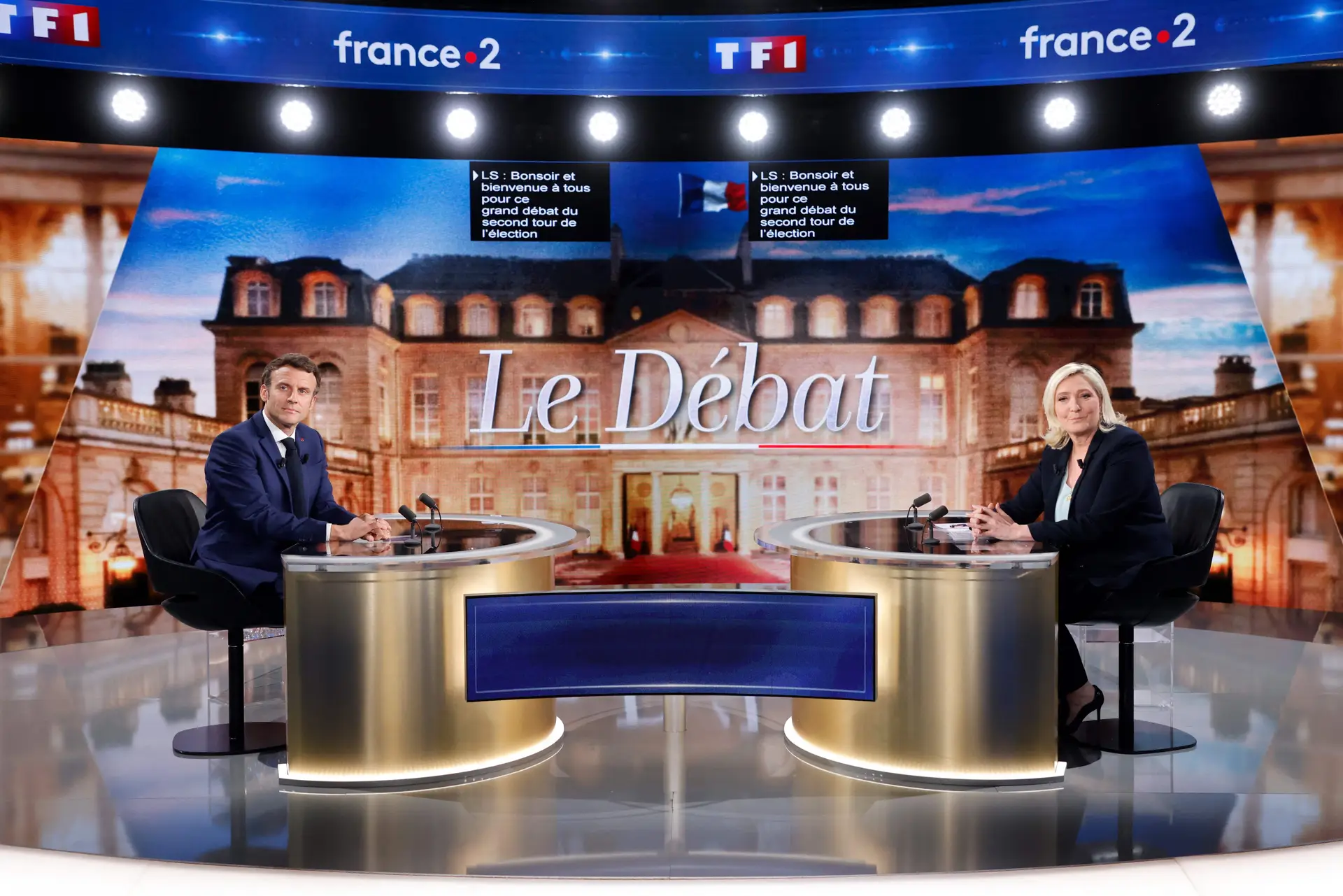 Macron e Le Pen trocaram acusações durante duas horas e meia num debate televisivo