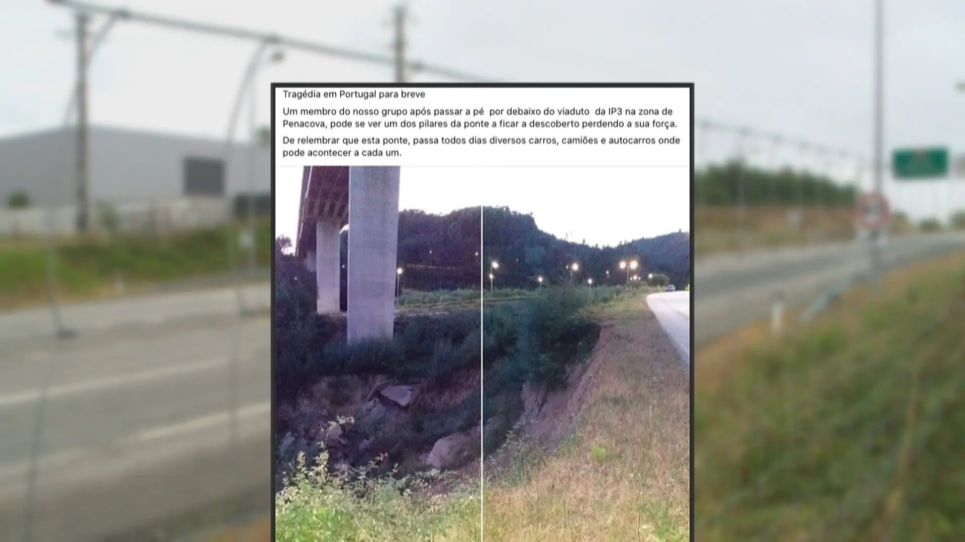 Imagem viral: pilar de viaduto do IP3 “a descoberto”?