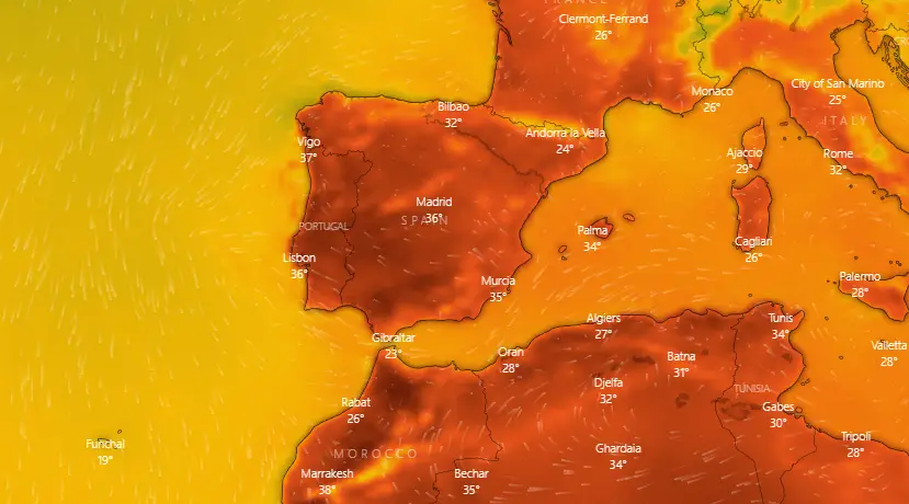 Onda de calor: Portugal pintado de vermelho e laranja