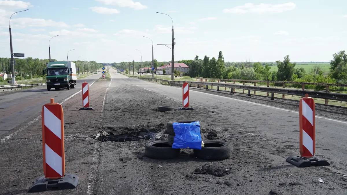 Ponte Antonovsky em Kherson a 21 de julho de 2022.