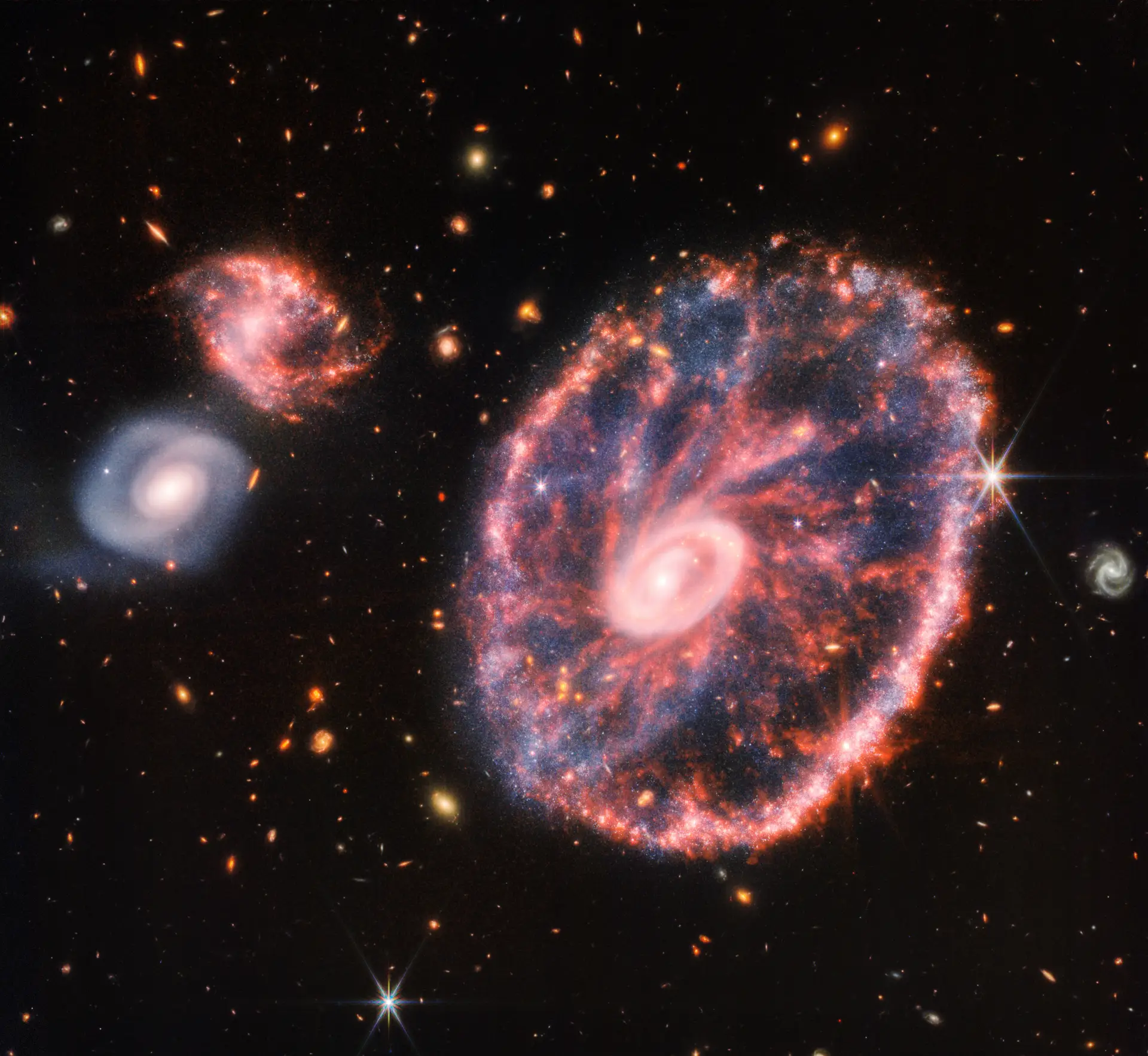 Estrelas a nascer numa estranha galáxia em forma de roda