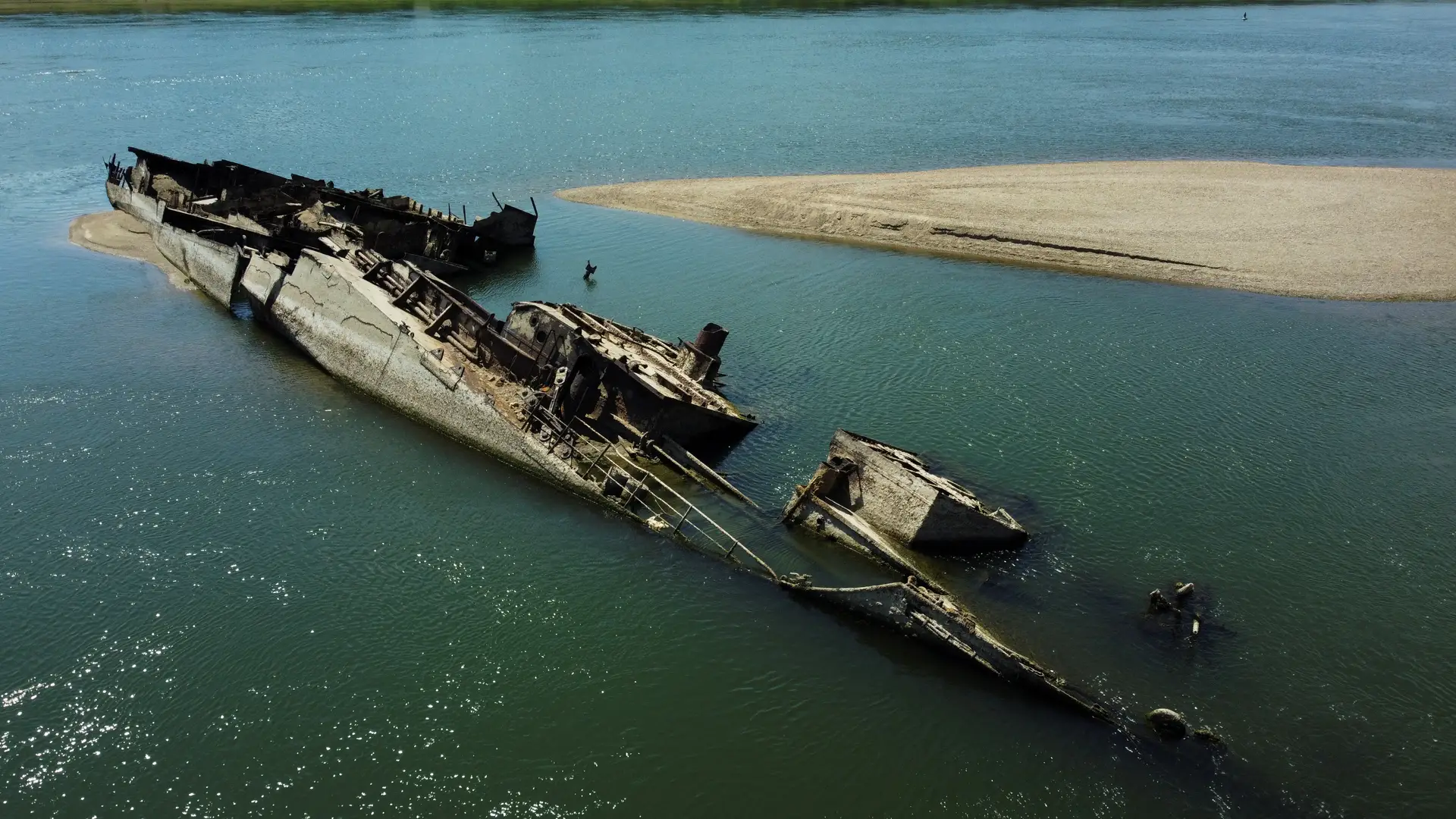 Navios afundados durante a II Guerra Mundial encontrados no rio Danúbio