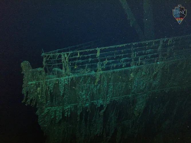 Destroços do navio Titanic.