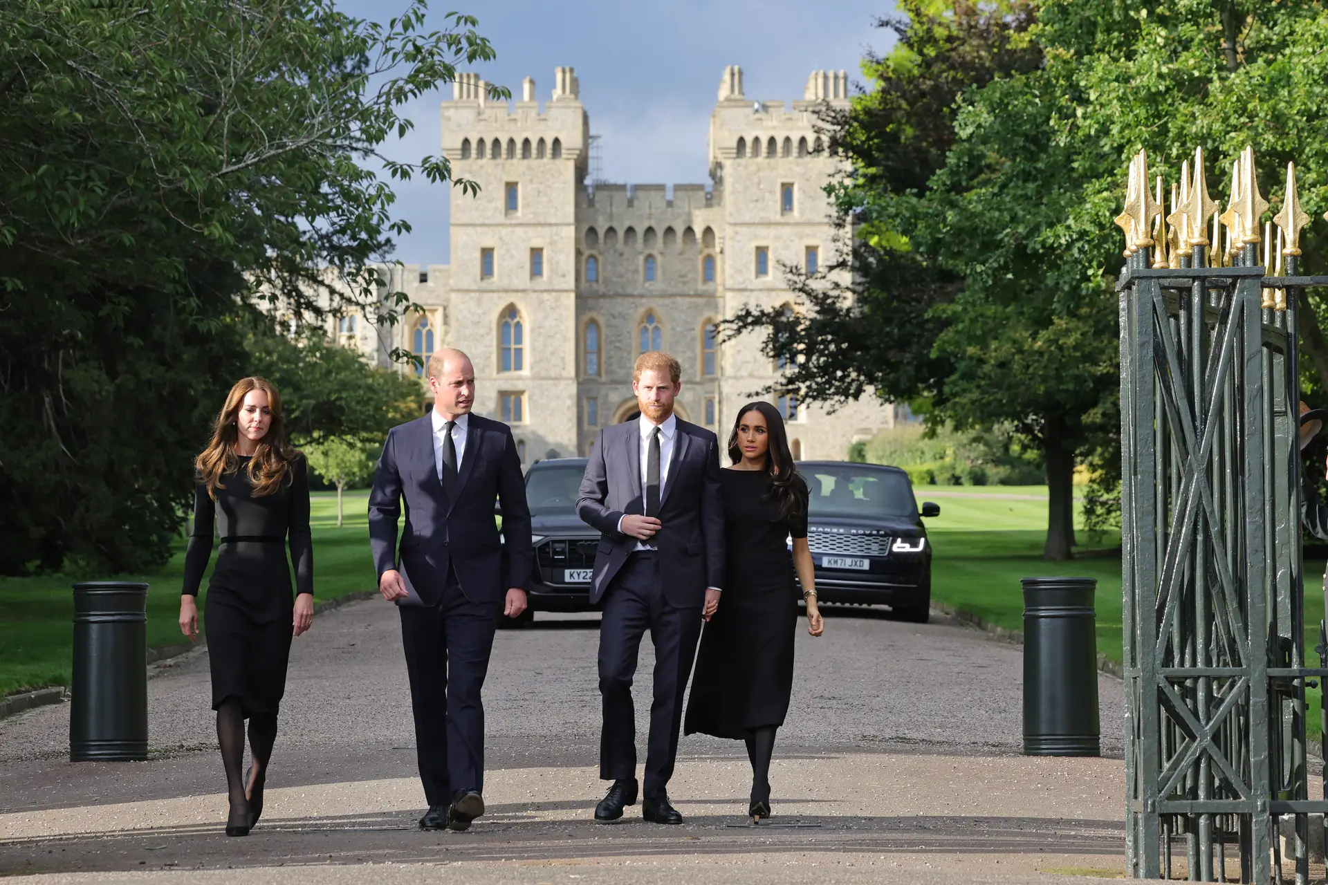 Príncipes Harry e William cumprimentam multidões em Windsor