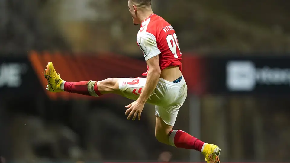 Vitinha festeja o golo marcado frente ao Union Berlin, no Estádio Municipal de Braga