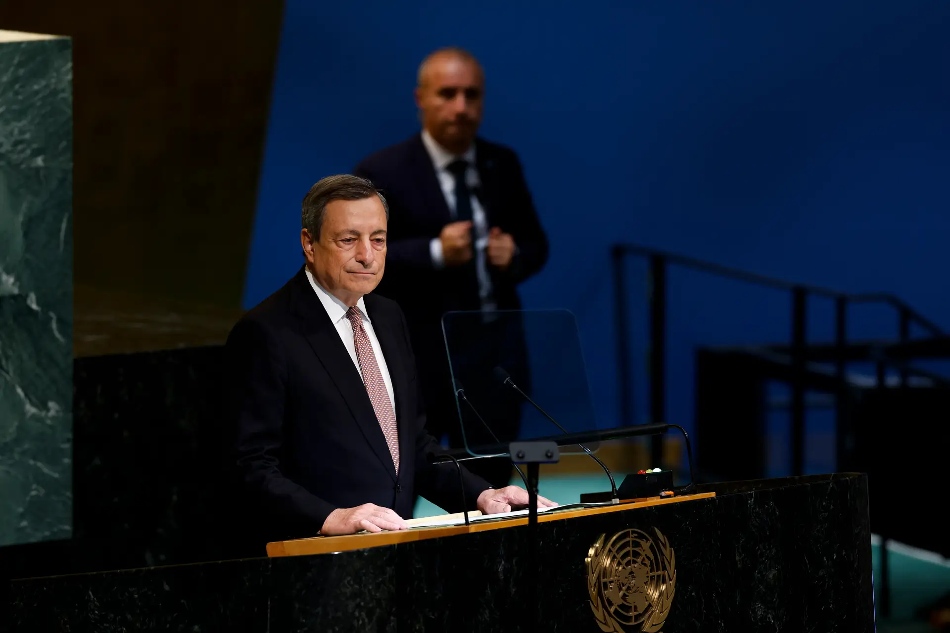 Primeiro-ministro italiano discursou na 77.ª sessão da Assembleia Geral das Nações Unidas.