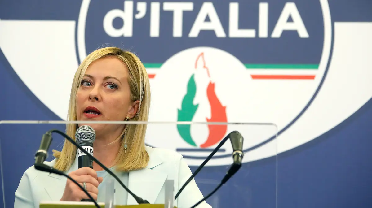 A presidente do partido Irmãos de Itália (FdI), Giorgia Meloni