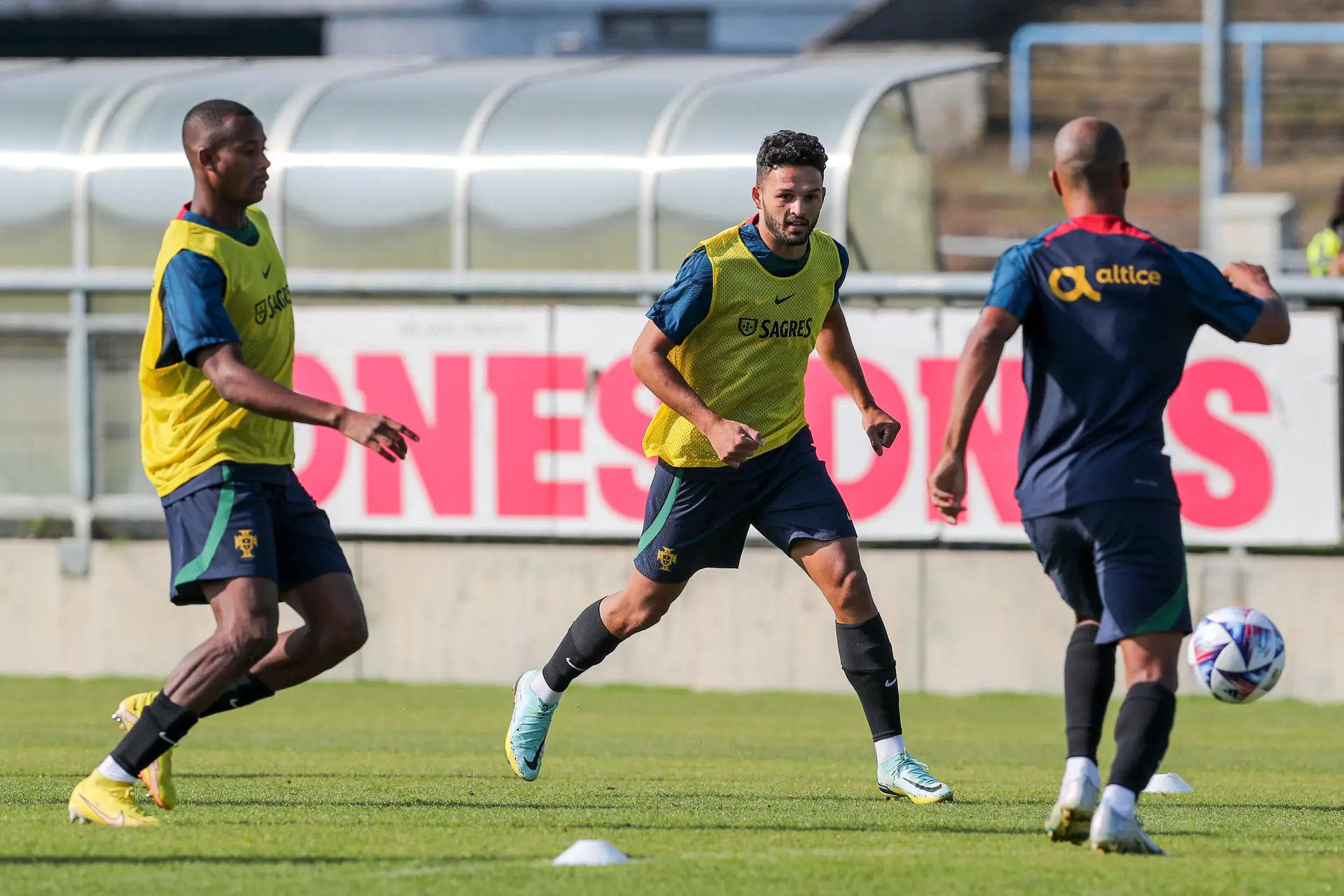 Sessão de treino da seleção nacional em Praga