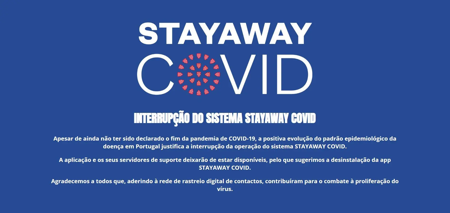 Aplicação StayAway Covid vai deixar de estar disponível