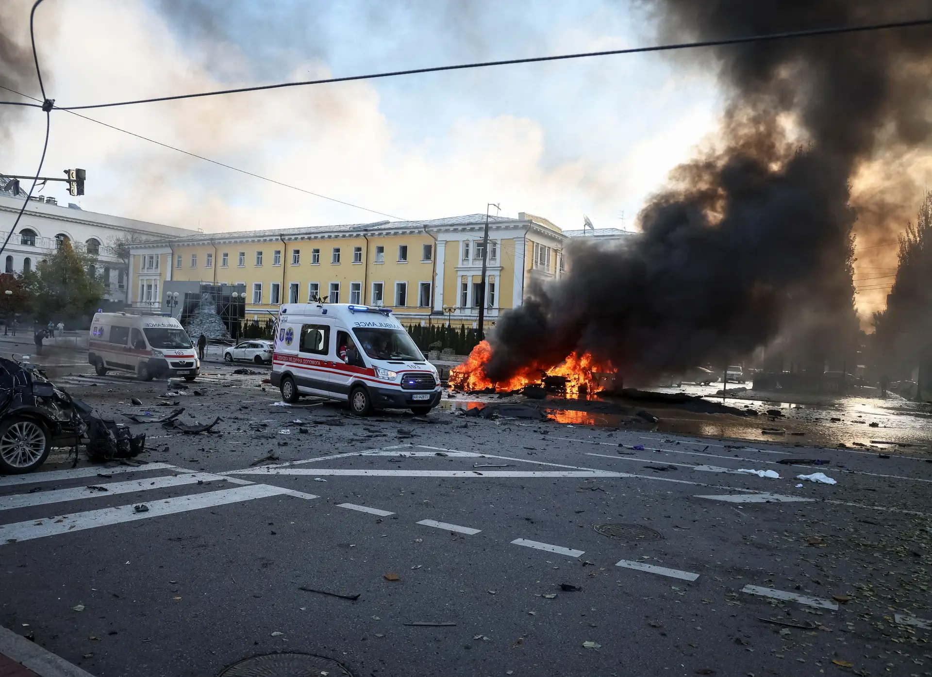 Várias explosões ouvidas em Kiev, Ucrânia
