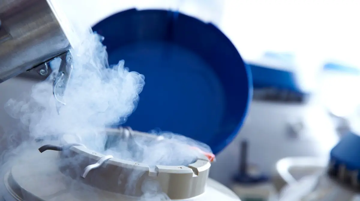 Um depósito com nitrogénio líquido