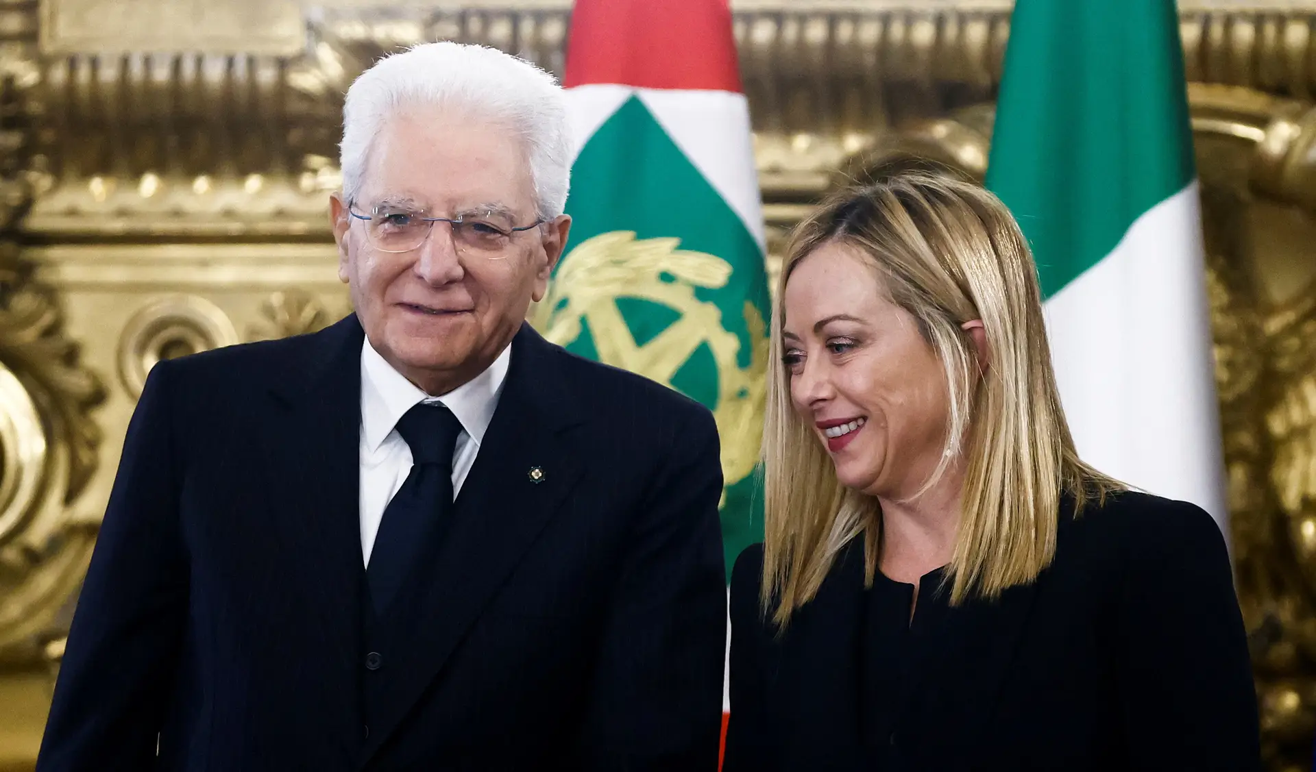 Giorgia Meloni e o Presidente Sergio Mattarella